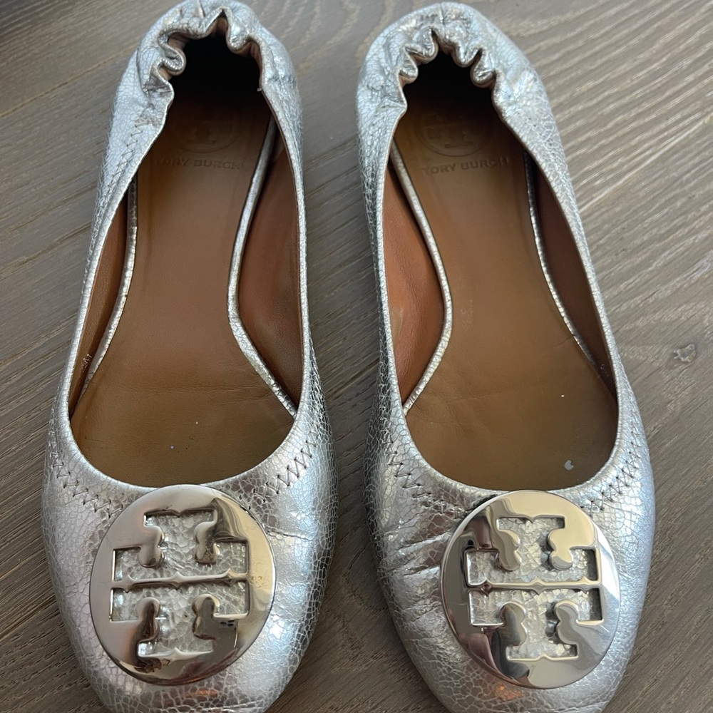 Tory Burch metallic flats